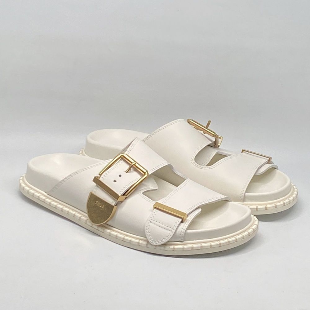 Chloe Rebecca Leather Slide Sandals size 39 - Picture 5 of 15
